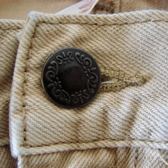 Free People Mini Skirt Beat of the Music Tan Khaki Denim Raw Hem Size 2 Small - Picture 16 of 16